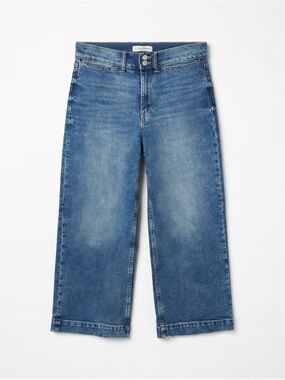 Banana Republic Wide-Leg high rise Mid Wash Blue Women's Jeans